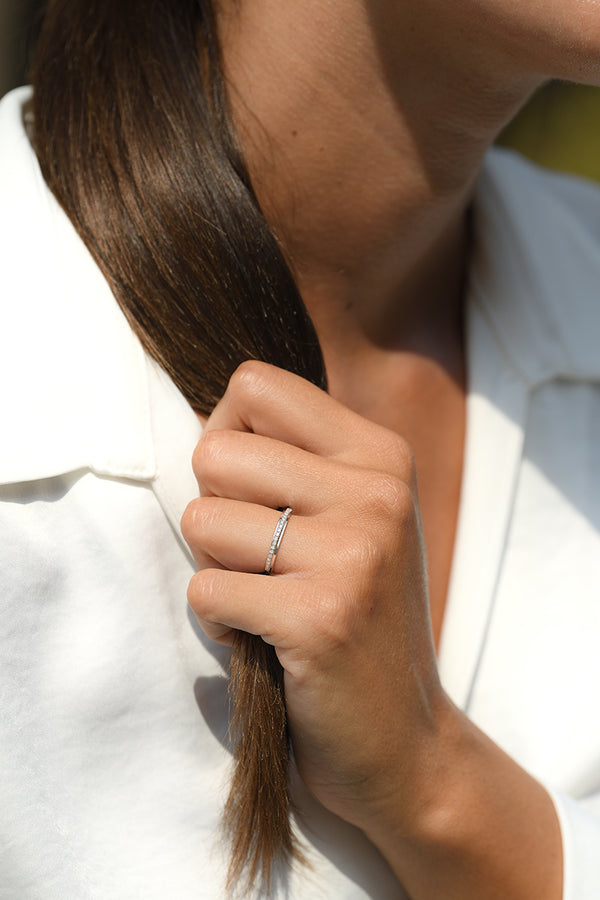 "Divine Alliance" Ring Diamonds 0.12/24 - 375/1000 White Gold