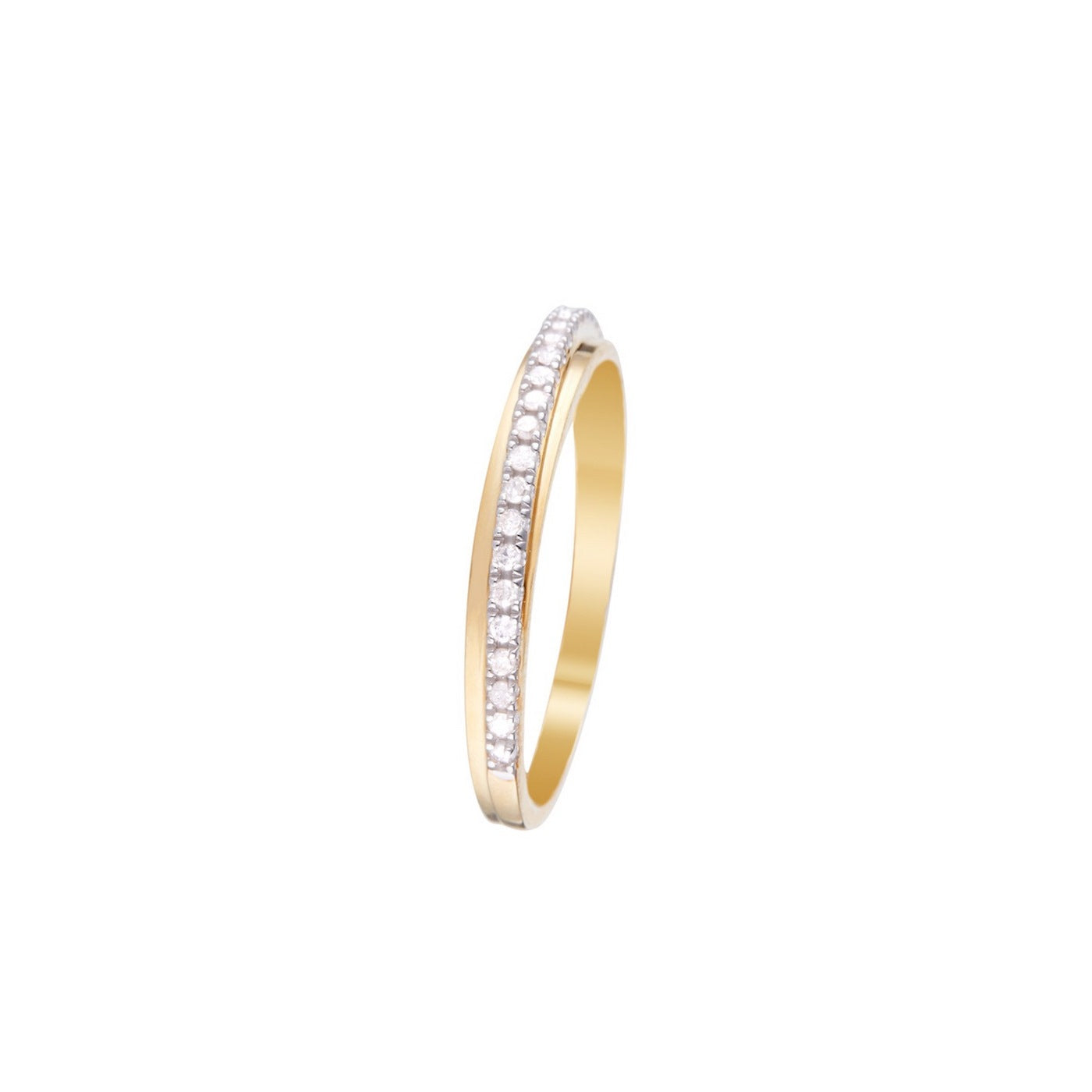 "Divine Alliance" Ring with 0.12/24 diamonds - 375/1000 Yellow Gold