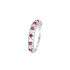 Bague "Koh Samui" Diamants 0,09/6 & Rubis 0,39/7 - Or Blanc 375/1000