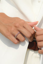Bague "Koh Samui" Diamants 0,09/6 & Rubis 0,39/7 - Or Blanc 375/1000