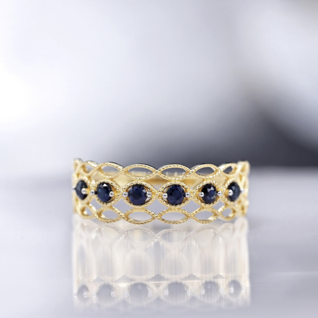 "Pianosa" Sapphire Ring 0.38/6 - 375/1000 Yellow Gold