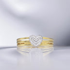 "Engraved in My Heart" Ring, Diamonds 0.10/29 - 375/1000 Yellow Gold