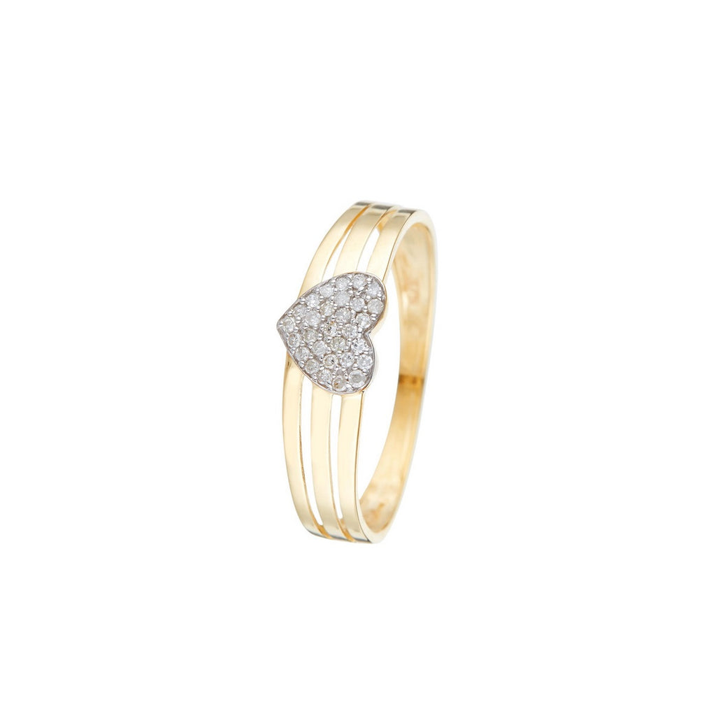 "Engraved in My Heart" Ring, Diamonds 0.10/29 - 375/1000 Yellow Gold