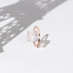 Anillo "Dragee Rose" D0.11/12 y Cuarzo rosa 4.8/1 - Oro rosa 375/1000