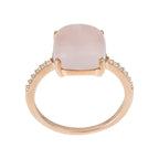 Anillo "Dragee Rose" D0.11/12 y Cuarzo rosa 4.8/1 - Oro rosa 375/1000