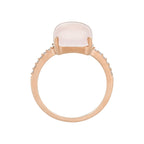 Anillo "Dragee Rose" D0.11/12 y Cuarzo rosa 4.8/1 - Oro rosa 375/1000