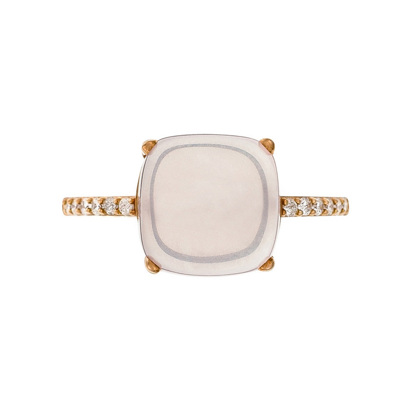 Anillo "Dragee Rose" D0.11/12 y Cuarzo rosa 4.8/1 - Oro rosa 375/1000
