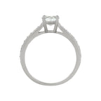 Anello "Héra" con D0,31/18 e topazio bianco 0,90/1 - Oro bianco 375/1000