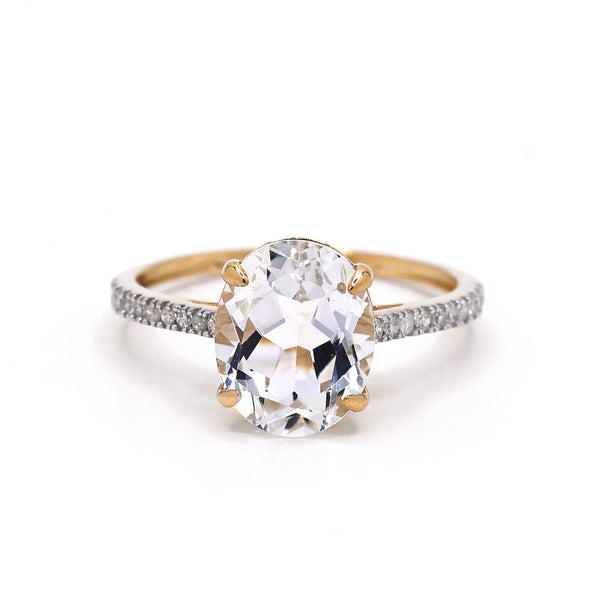 Bague "Héra" D0,313/18 & Topaze Blanche 0,90/1