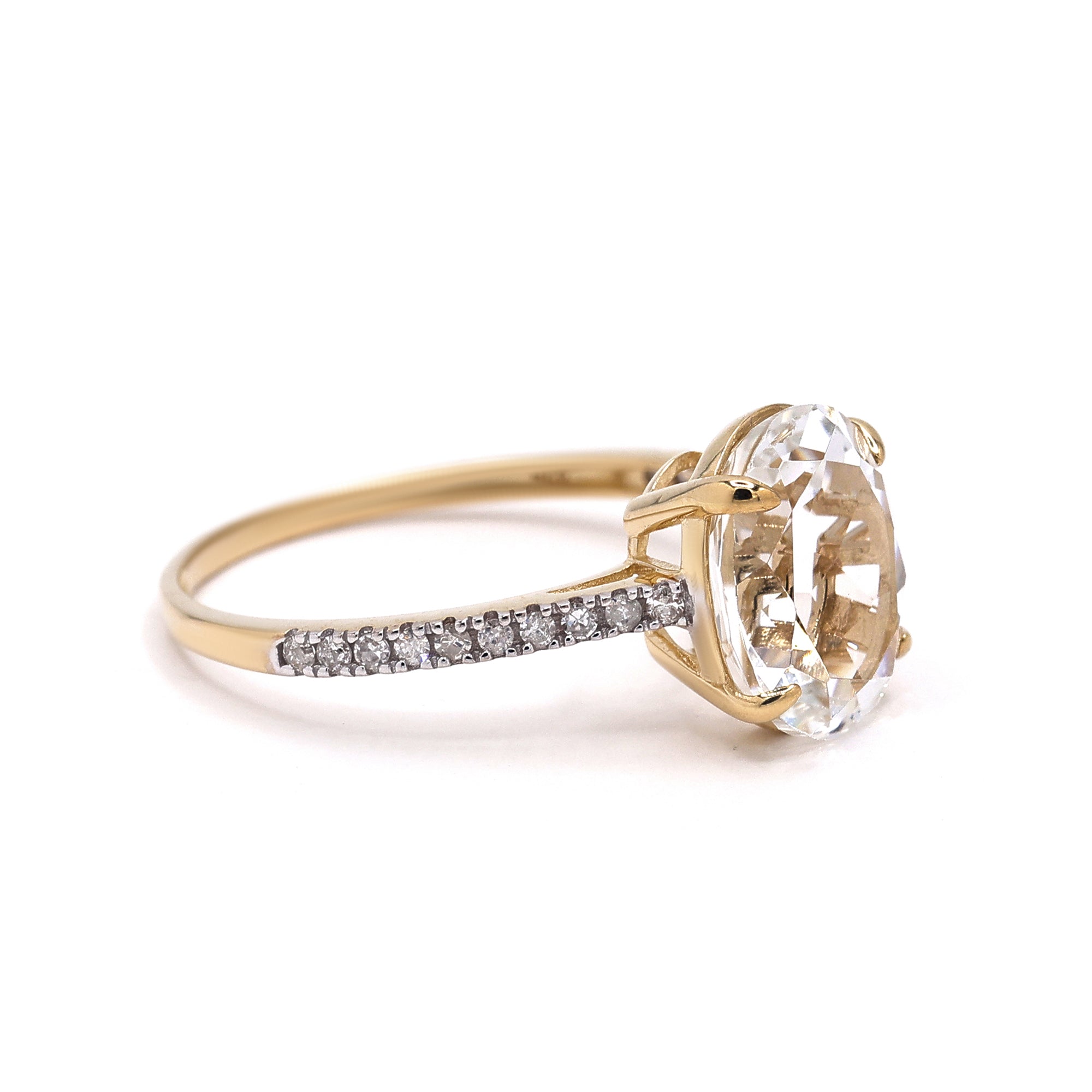 Bague "Héra" D0,313/18 & Topaze Blanche 0,90/1