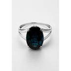 Anillo "Pattaya" D0.053/2 y Topacio Azul Londres 7.9/1 - Oro blanco 375/1000