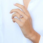 "Pink Fiction" Diamond Ring 0.25/40 & Pink Amethyst 7.92/1 - 375/1000 Yellow Gold