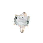 Anillo "Green Hill" D0.03/2 y Cuarzo Verde 6.63/1 - Oro amarillo 375/1000