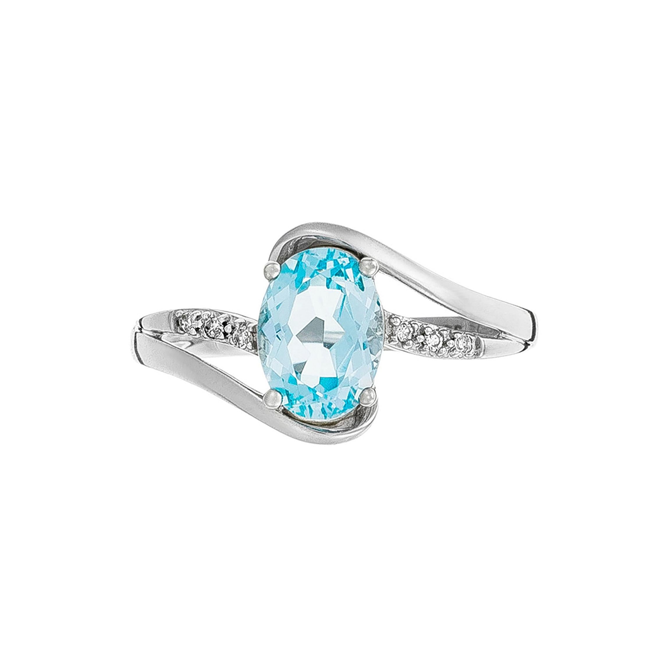 Anillo “Auckland” Diamantes 0.03/6 y Topacio 1.7/1