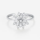 Bague "Bouquet" D0,11/17 - Or Blanc 375/1000