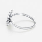Bague "Bouquet" D0,11/17 - Or Blanc 375/1000