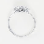Bague "Bouquet" D0,11/17 - Or Blanc 375/1000