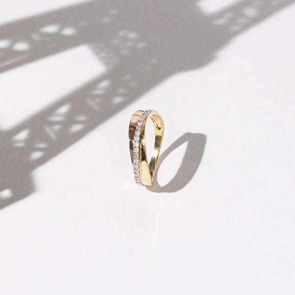 Anillo "Sydney" D 0,16/17 - oro bicolor 375/1000