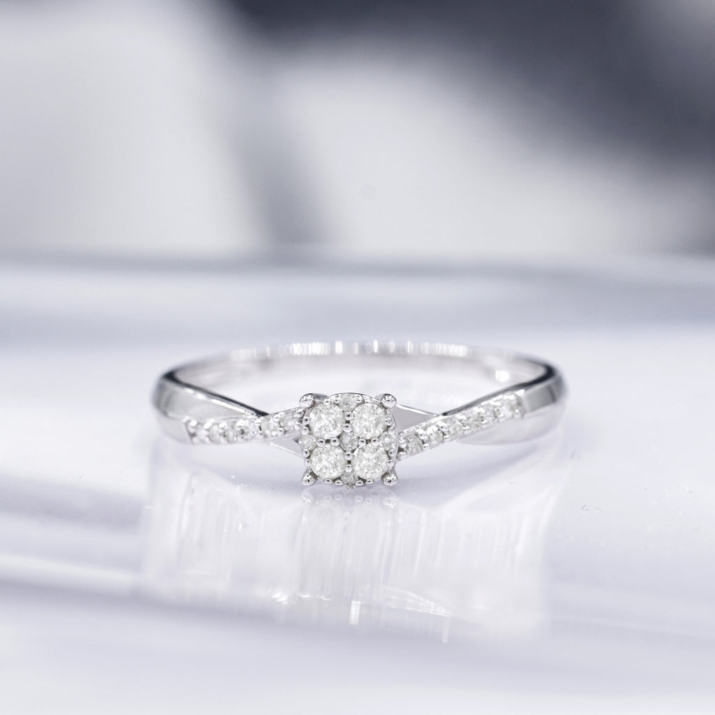 "Lismore" Ring D 0.16/21 - 375/1000 White Gold