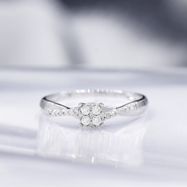 "Lismore" Ring D 0.16/21 - 375/1000 White Gold