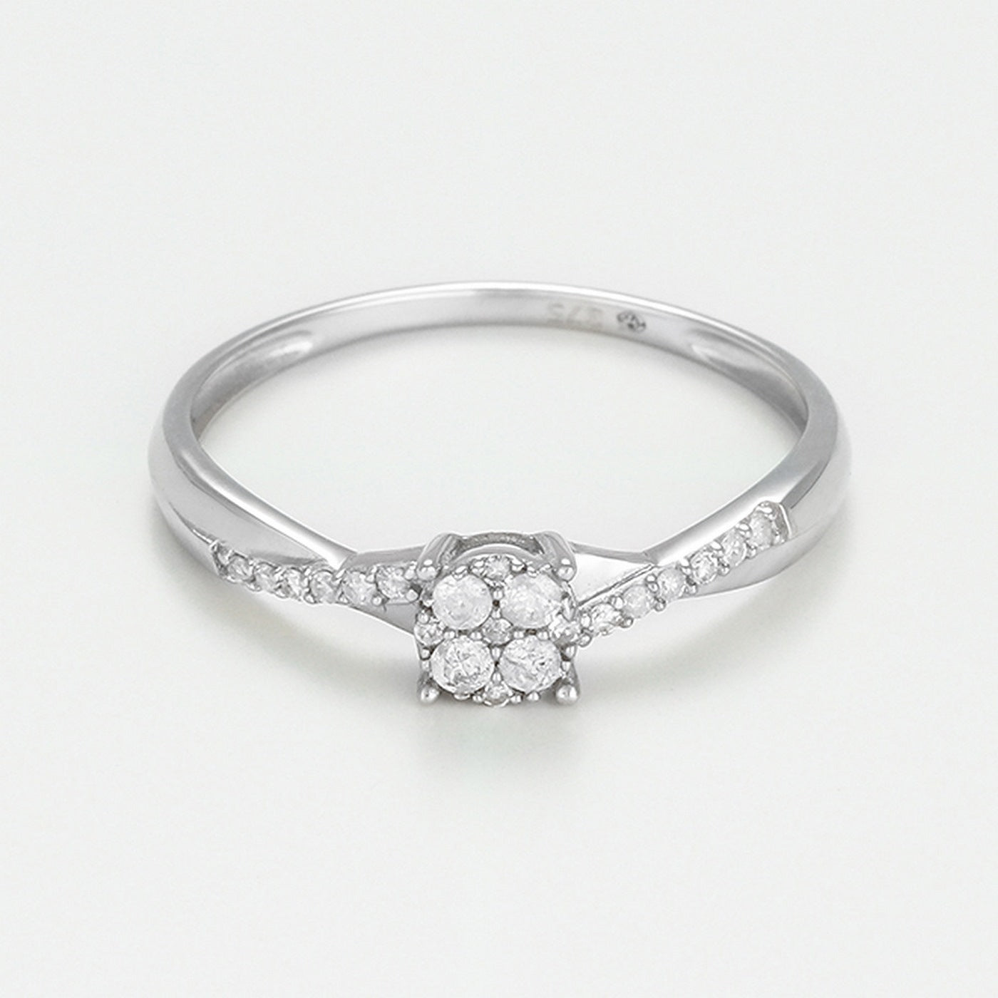 Bague "Lismore" D 0,16/21 - Or Blanc 375/1000