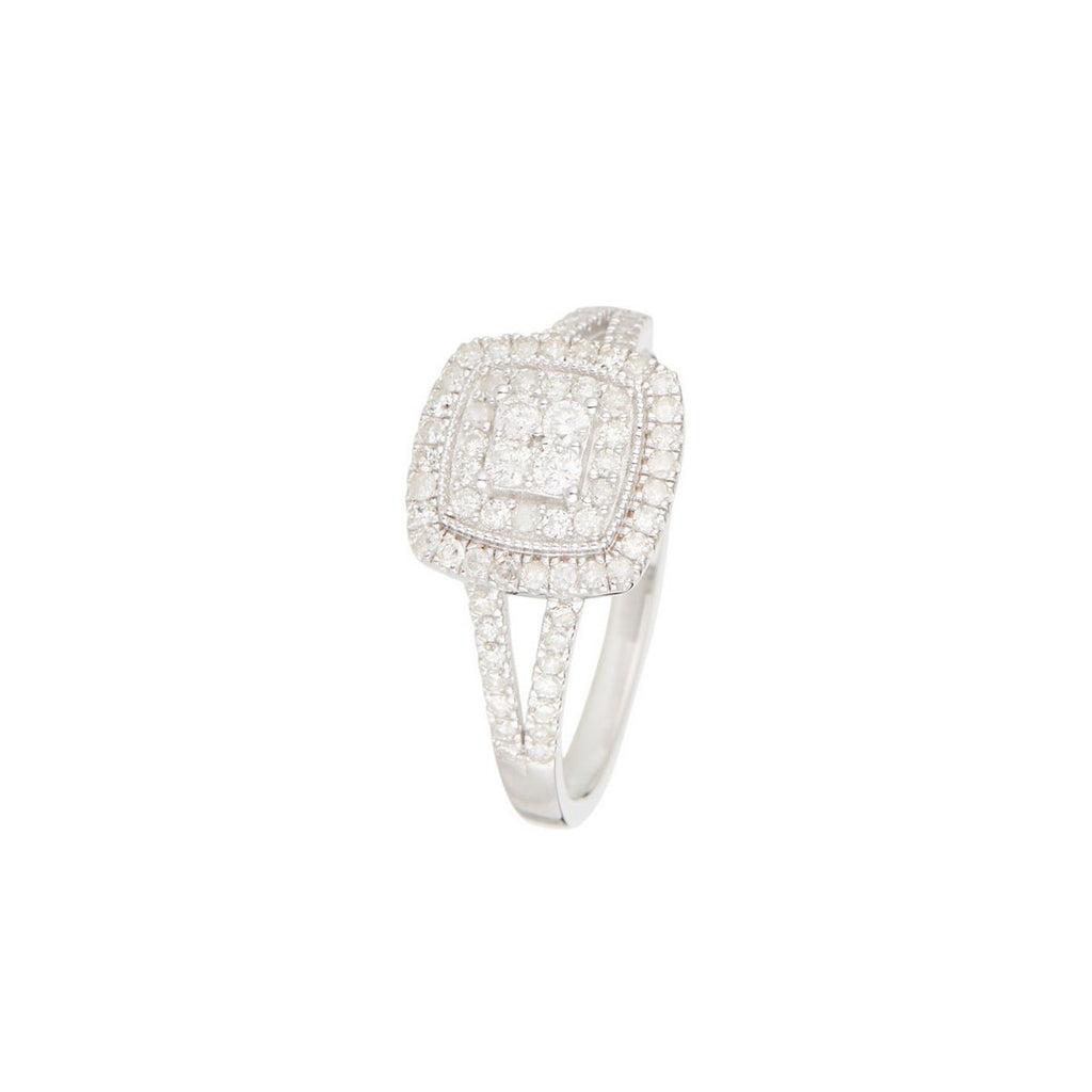 Bague "Newcastle" D 0,51/76 - Or Blanc 375/1000