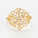 Bague "Dentelle" D0,06/11 - Or Jaune 375/1000
