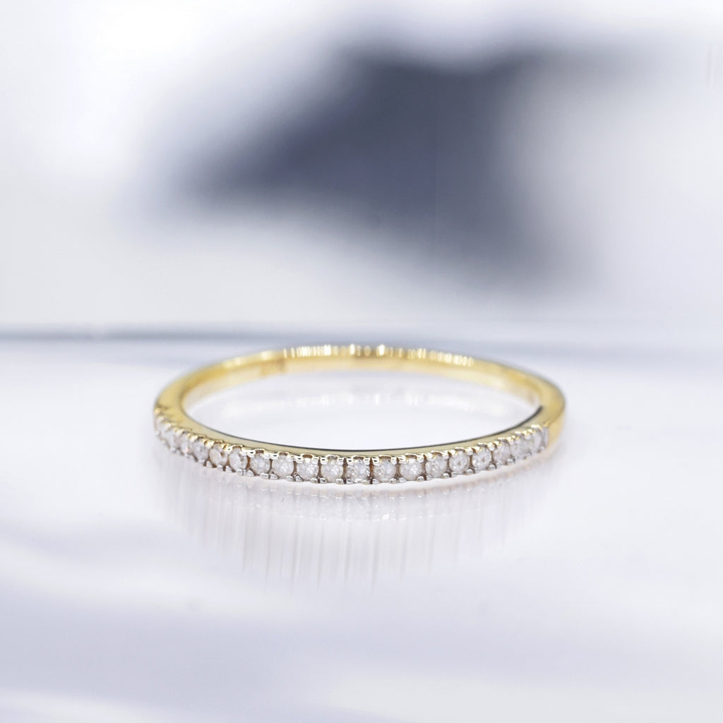 "Delightful Alliance" Ring with 0.16/20 diamonds - 375/1000 Yellow Gold