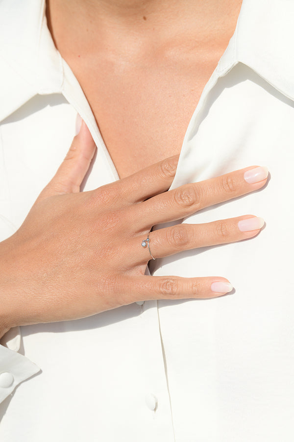 Anillo "Binja" D 0.068/1 - Oro blanco 375/1000