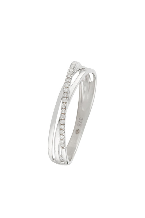 Bague "Kudai" D 0,269/17 - Or Blanc 375/1000