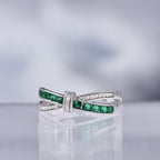 "Starky" Ring D 0.045/10 Emerald 0.045/10 - 375/1000 White Gold