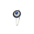 Anillo "Talia" D 0.033/6 Zafiro 0.54/17 - Oro blanco 375/1000