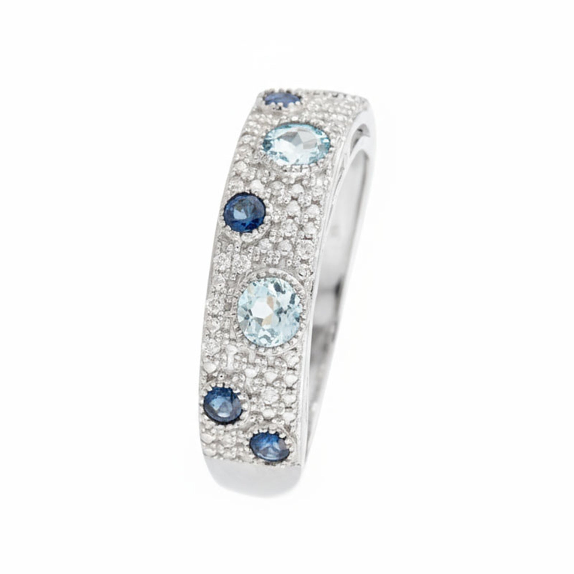 Bague "Majunga" D 0,056/16  Saphir 0,4/4  Blue Topaze 0,528/3