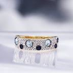 Bague "Majunga" D 0,0035/16 Saphir 0,1/4 Blue Topaze 0,176/3 - Or Jaune 375/1000