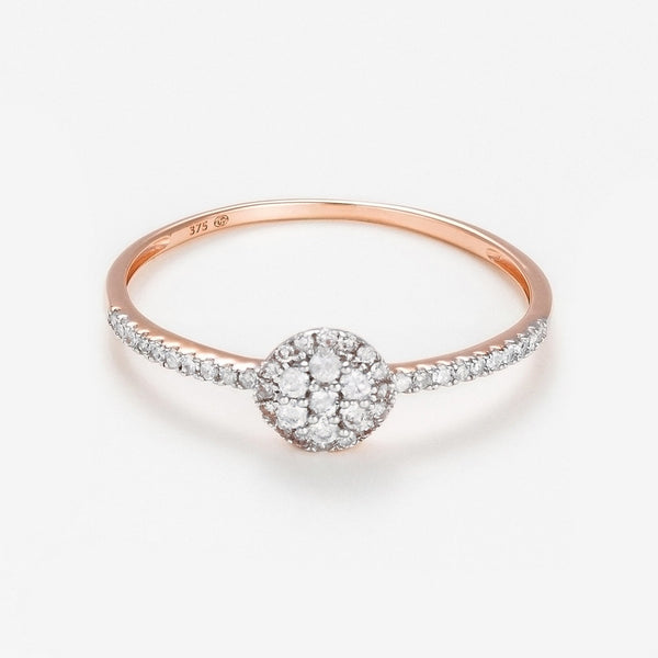 "Como" Ring D 0.20/43 - 375/1000 Rose Gold