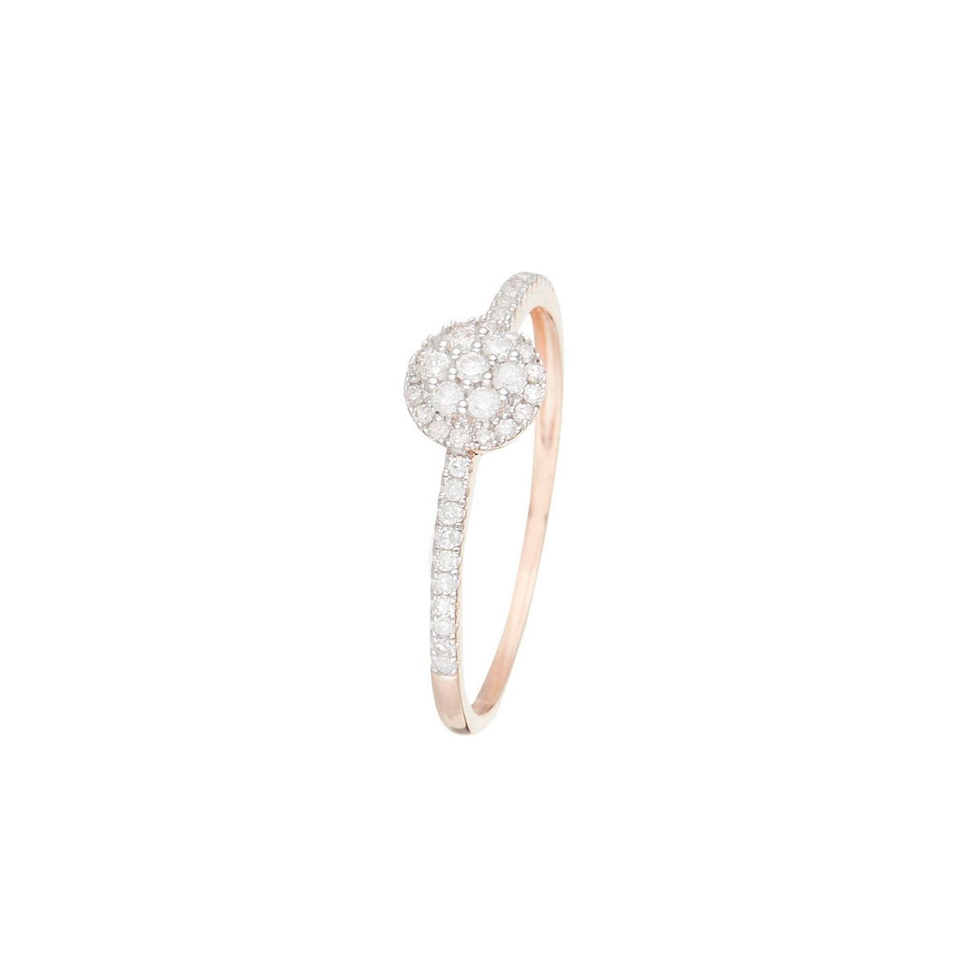 "Como" Ring, D 0.20/43 - 375/1000 Rose Gold