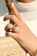 Anillo "Kamina" Amatista 0.62/3 Topacio Azul 0.5/2 Citrino 0.11/2 Peridoto 0.17/2 - Oro Amarillo 375/1000