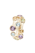 Bague "Kamina" Améthyste 0,62/3 Blue Topaze 0,5/2 Citrine 0,11/2 Péridot 0,17/2