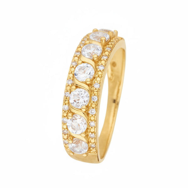 "Sitra" Ring D 0.08/24 White Topaz 1.16/7 - 375/1000 Yellow Gold