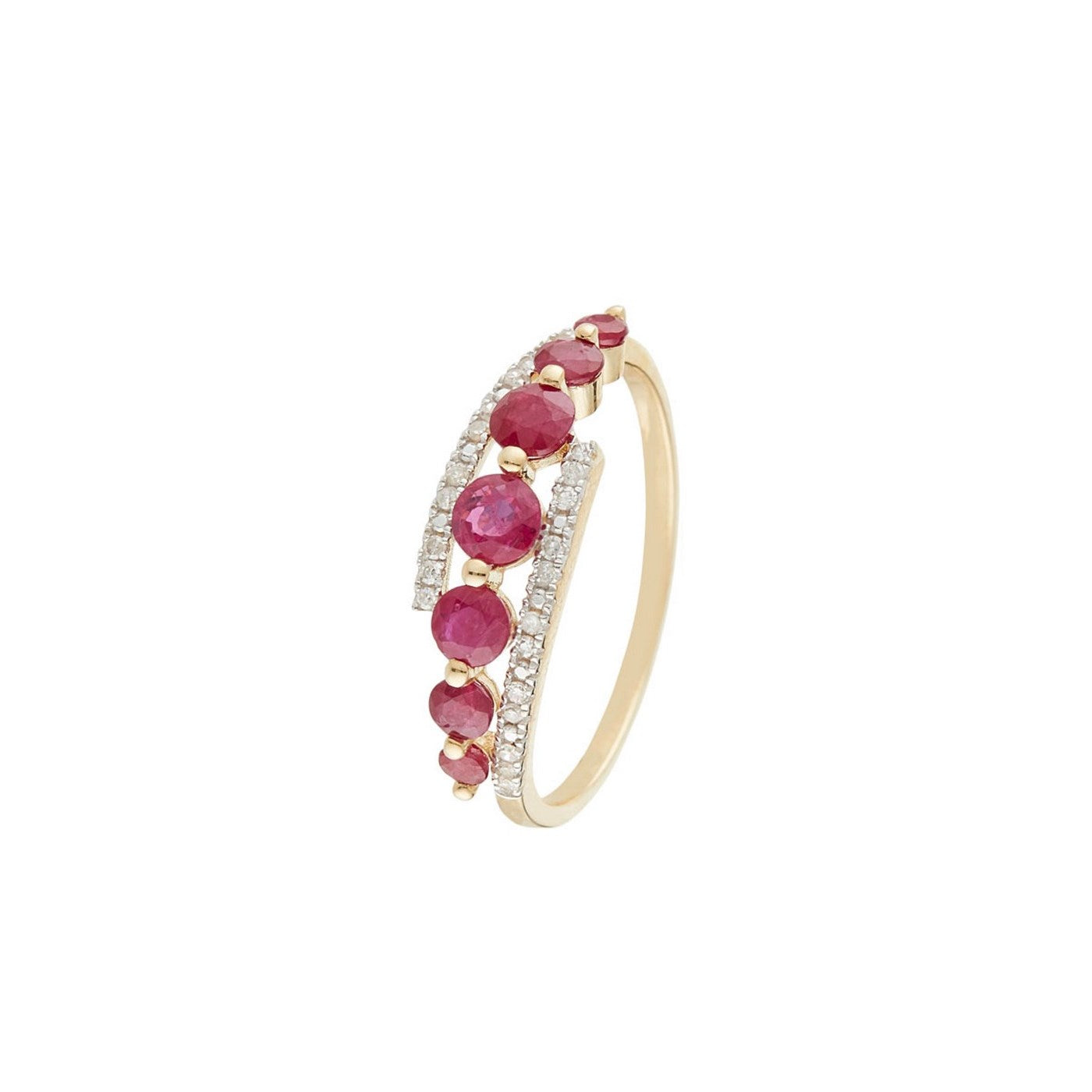 Bague "Bran" D 0,08/24 Rubis 1,05/7 - Or Jaune 375/1000
