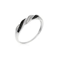 Anillo "Ragon" Diamantes 0.03/6 y Diamantes Negros 0.07/8 - Oro blanco 375/1000