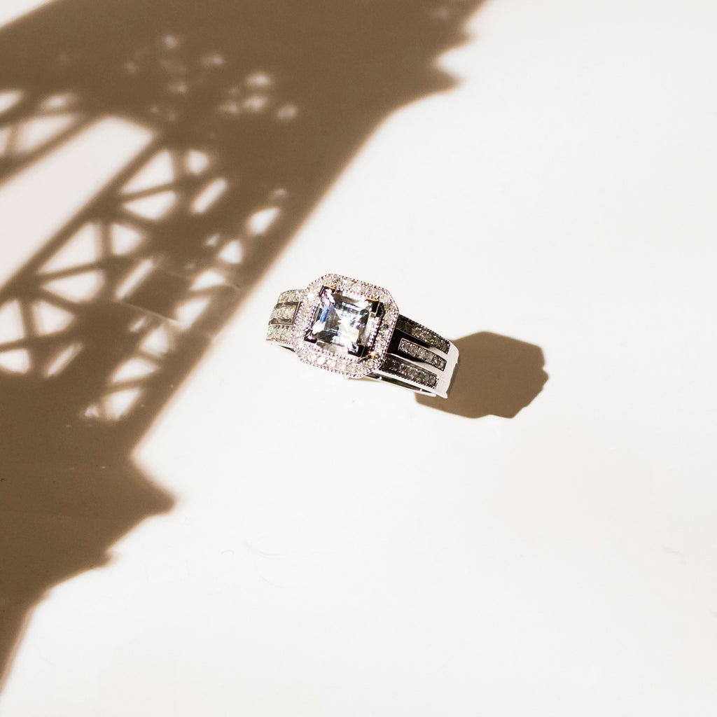 Ring "Remban" D 0,32/68 White Topaze 1,41/1 - Hvidguld 375/1000