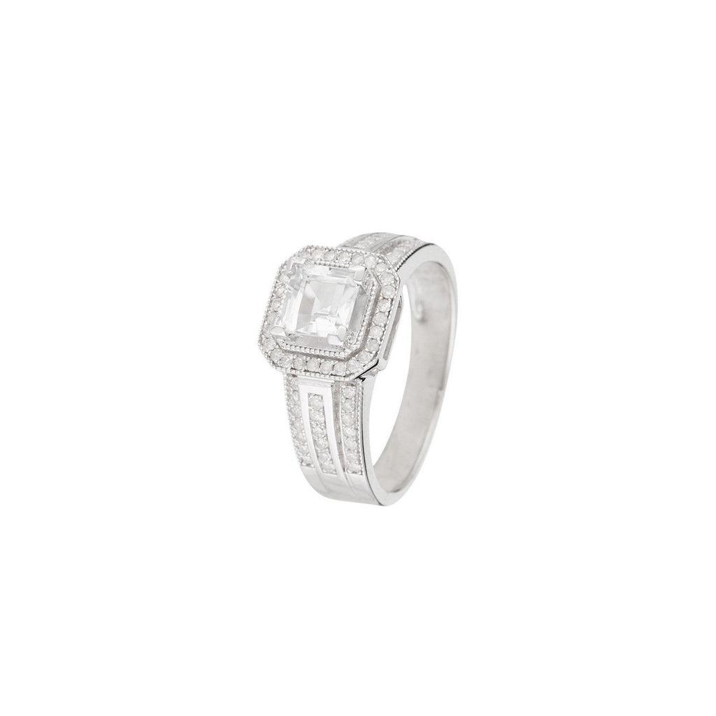 "Remban" Ring D 0.32/68 White Topaz 1.41/1 - 375/1000 White Gold