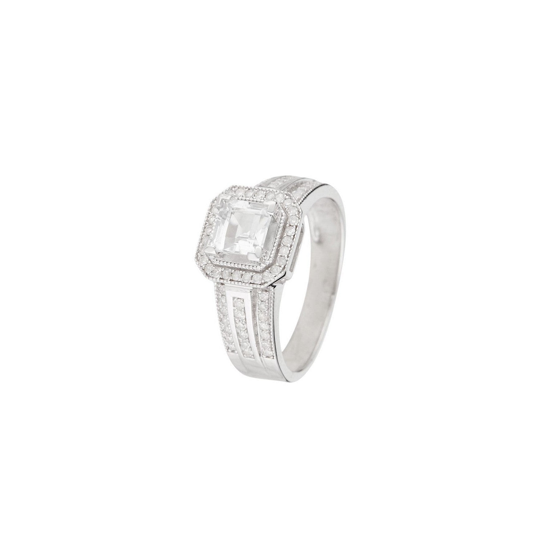 "Remban" Ring D 0.32/68 White Topaz 1.41/1 - 375/1000 White Gold
