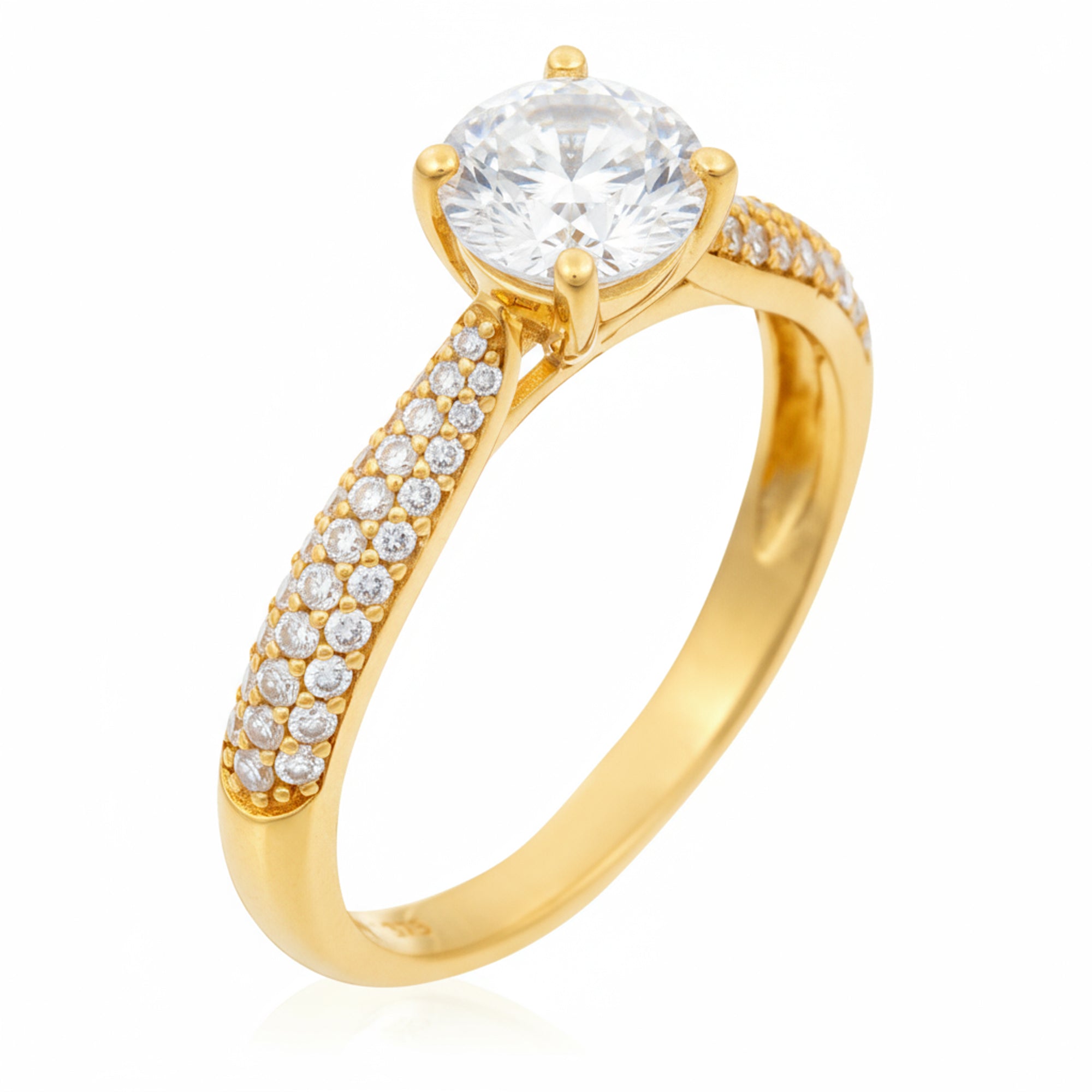 Anillo "Tawo" D 0.327/62 Topacio blanco 1.43/1 - Oro amarillo 375/1000