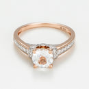 Bague "Chera" D 0,291/40 White Topaze 1,573/1 - Or Rose 375/1000