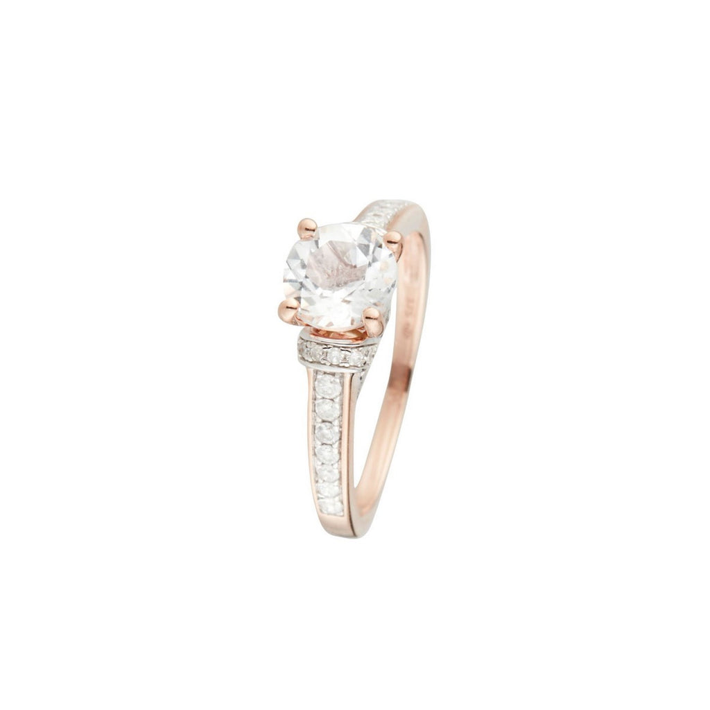 "Chera" ring D 0.291/40 White Topaz 1.573/1 - 375/1000 Rose Gold