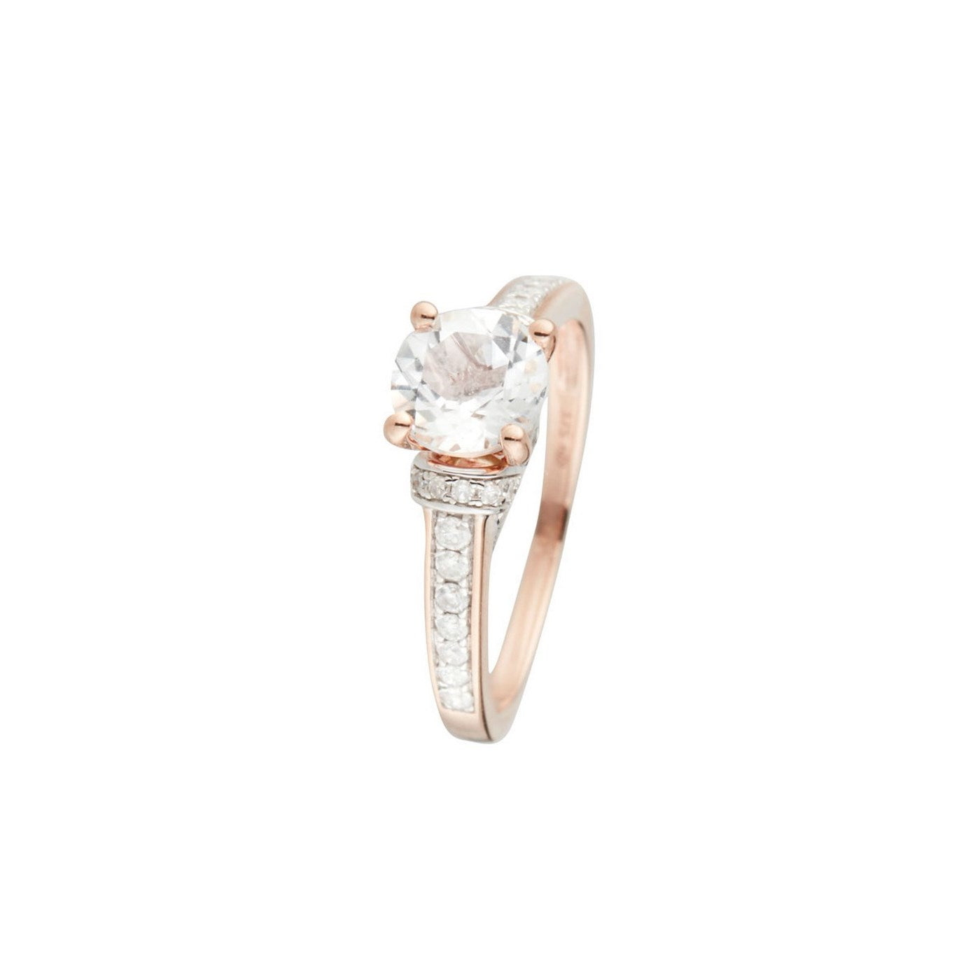 "Chera" ring D 0.291/40 White Topaz 1.573/1 - 375/1000 Rose Gold
