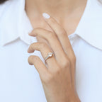"Chera" ring D 0.291/40 White Topaz 1.573/1 - 375/1000 Rose Gold