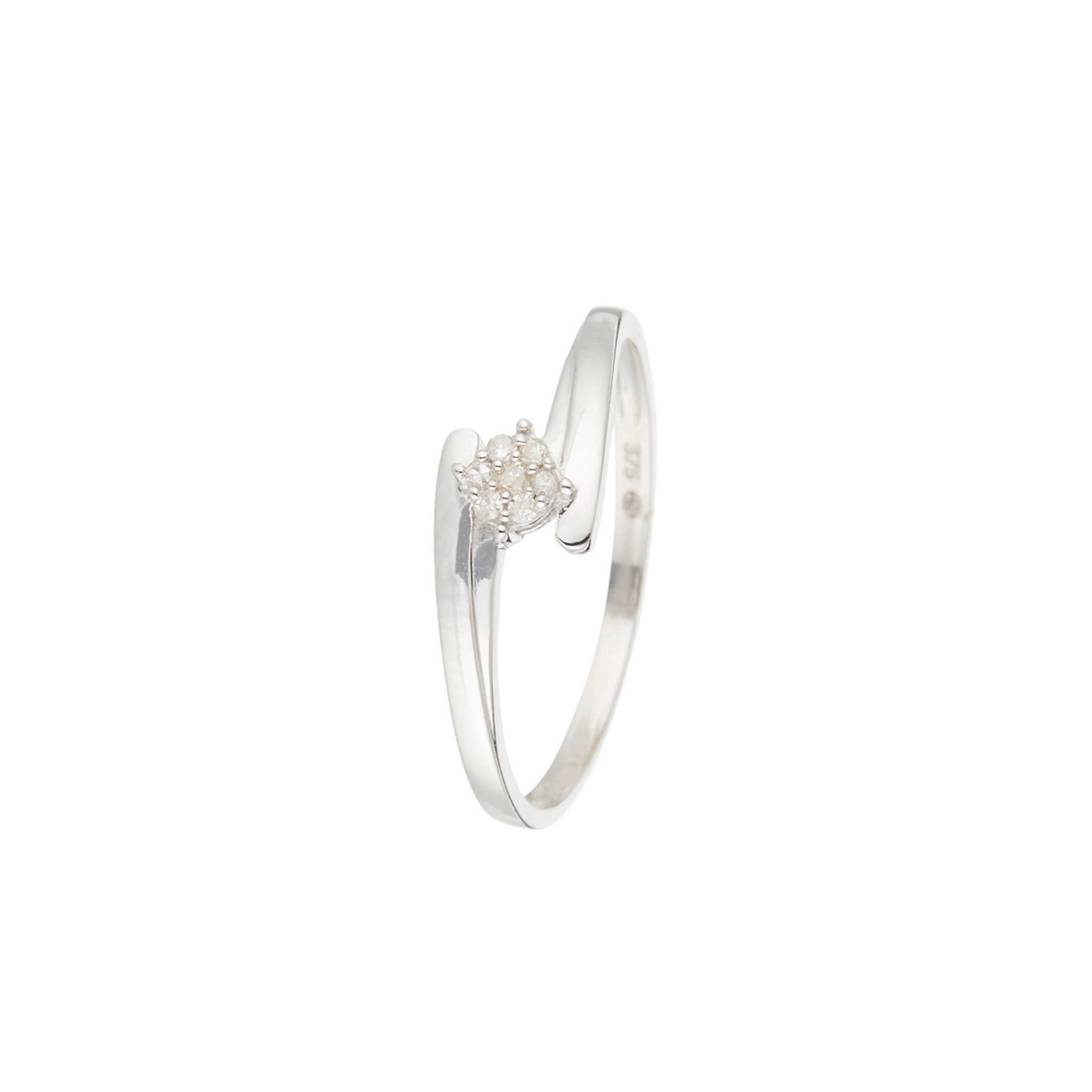 Bague "Dava" D 0,049/7 - Or Blanc 375/1000
